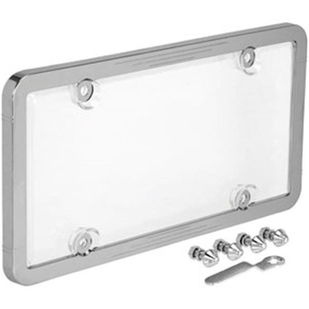 CRUISER ACCESSORIES Cruiser Accessories 62310 Ultimate Tuf Combo License Plate Frame and Bubble Shield; Chrome And Clear 62310